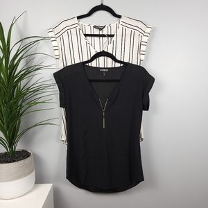 Set of 2 Express Semi-Sheer Dressy Blouses XS